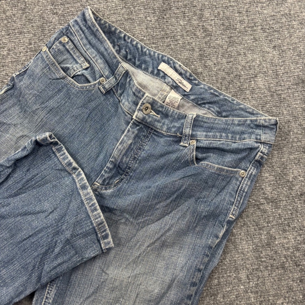 Chico's Platinum‎ Jeans Size 0.5 Short Blue Bootcut Embroidered Women